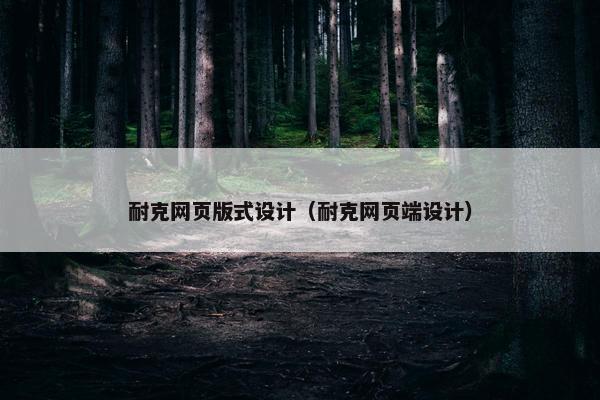 耐克网页版式设计（耐克网页端设计）