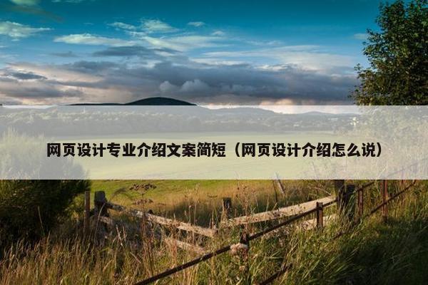 网页设计专业介绍文案简短（网页设计介绍怎么说）
