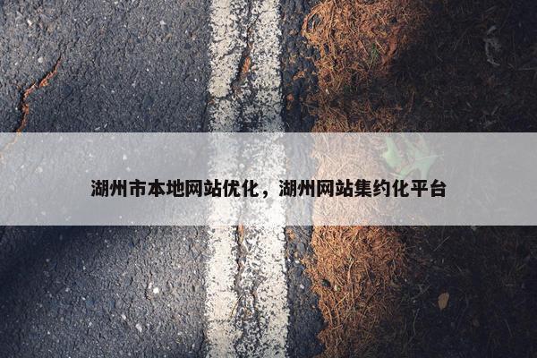 湖州市本地网站优化，湖州网站集约化平台