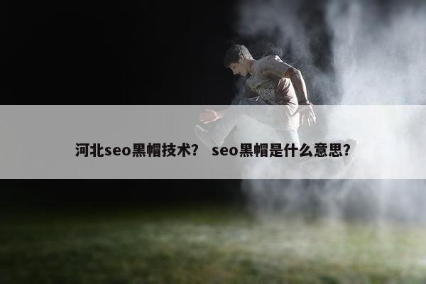 河北seo黑帽技术？ seo黑帽是什么意思？