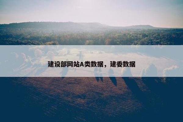 建设部网站A类数据，建委数据