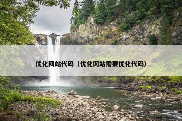 优化网站代码（优化网站需要优化代码）