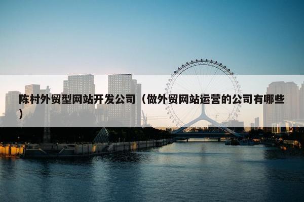 陈村外贸型网站开发公司（做外贸网站运营的公司有哪些）