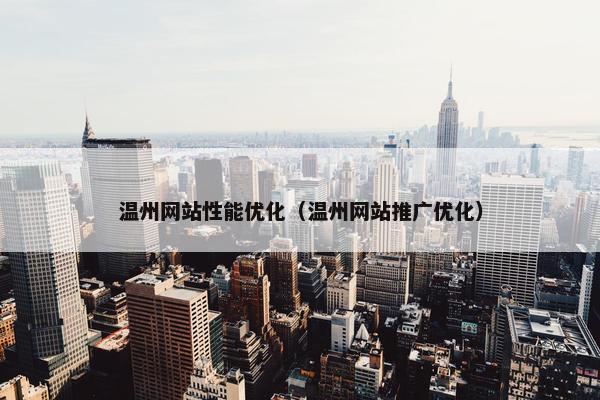 温州网站性能优化（温州网站推广优化）