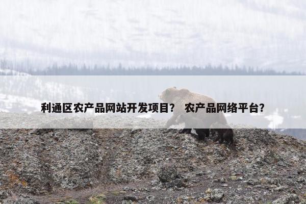 利通区农产品网站开发项目？ 农产品网络平台？