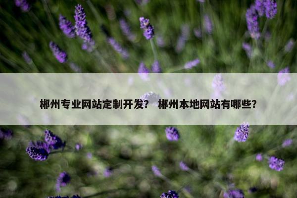 郴州专业网站定制开发？ 郴州本地网站有哪些？