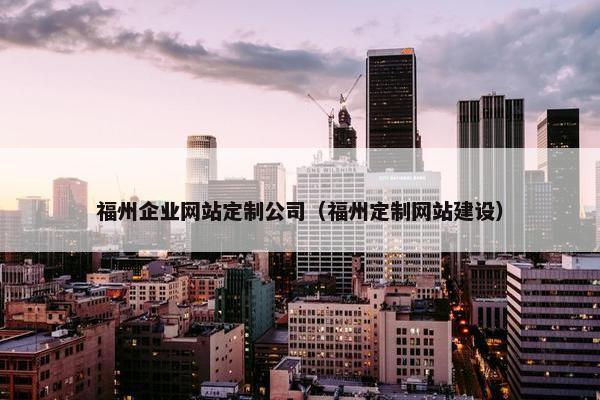 福州企业网站定制公司（福州定制网站建设）