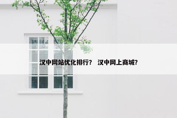 汉中网站优化排行？ 汉中网上商城？