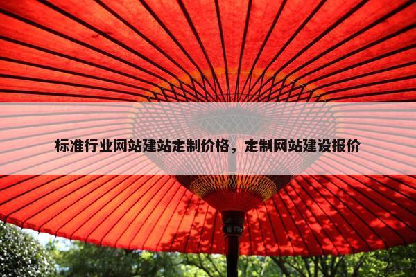标准行业网站建站定制价格，定制网站建设报价