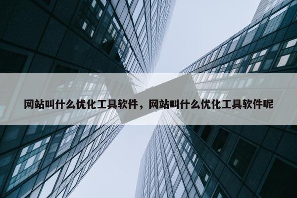 网站叫什么优化工具软件，网站叫什么优化工具软件呢