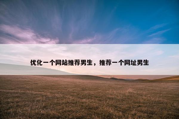 优化一个网站推荐男生，推荐一个网址男生