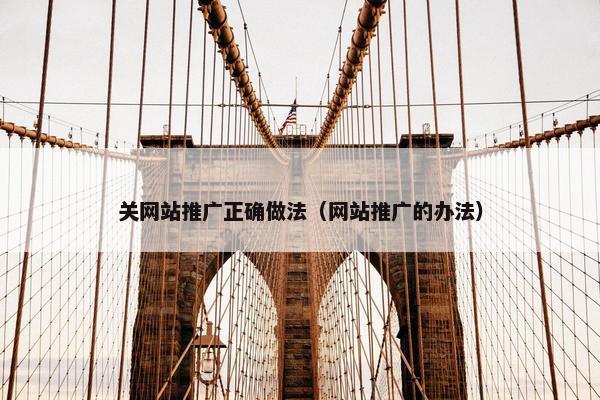 关网站推广正确做法（网站推广的办法）
