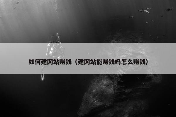 如何建网站赚钱（建网站能赚钱吗怎么赚钱）