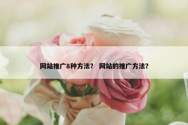 网站推广8种方法？ 网站的推广方法？