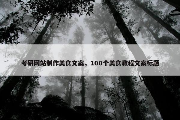 考研网站制作美食文案，100个美食教程文案标题