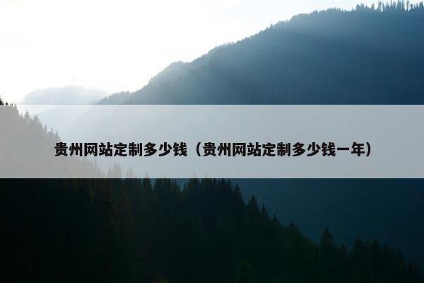 贵州网站定制多少钱（贵州网站定制多少钱一年）
