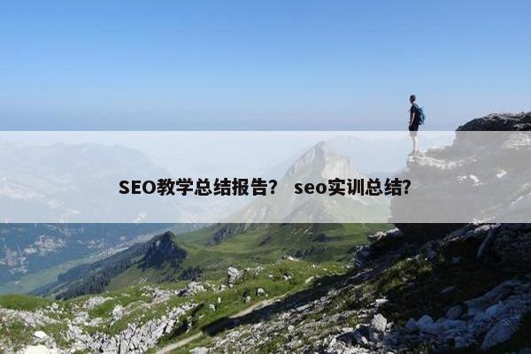 SEO教学总结报告？ seo实训总结？