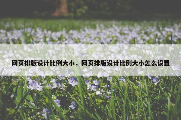 网页排版设计比例大小，网页排版设计比例大小怎么设置