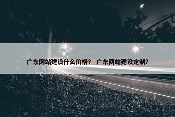 广东网站建设什么价格？ 广东网站建设定制？