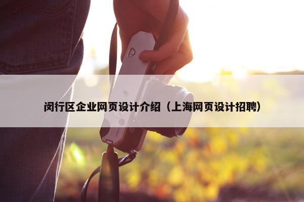 闵行区企业网页设计介绍（上海网页设计招聘）