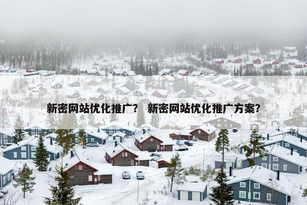 新密网站优化推广？ 新密网站优化推广方案？