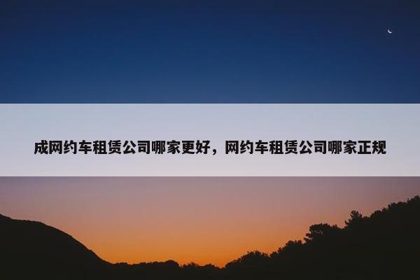 成网约车租赁公司哪家更好，网约车租赁公司哪家正规