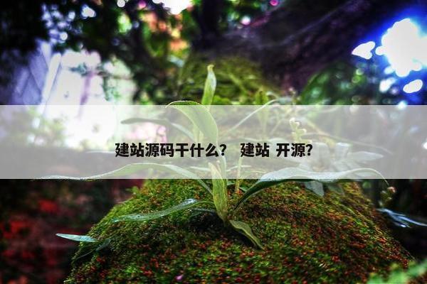 建站源码干什么？ 建站 开源？