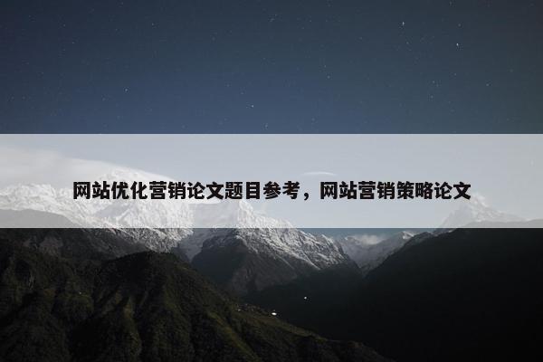 网站优化营销论文题目参考，网站营销策略论文