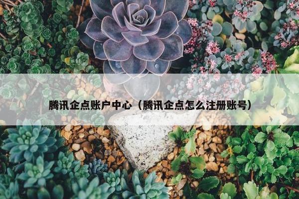 腾讯企点账户中心（腾讯企点怎么注册账号）