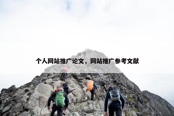 个人网站推广论文，网站推广参考文献
