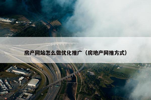 房产网站怎么做优化推广（房地产网推方式）