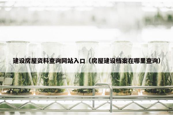 建设房屋资料查询网站入口（房屋建设档案在哪里查询）