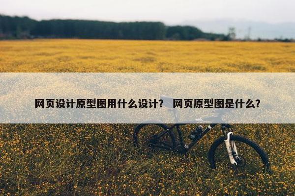 网页设计原型图用什么设计？ 网页原型图是什么？