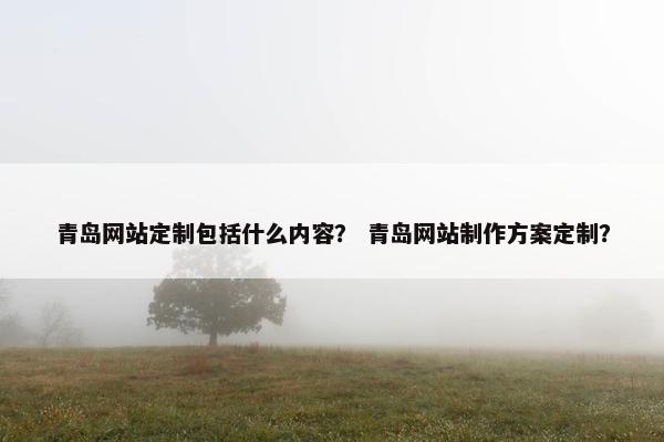 青岛网站定制包括什么内容？ 青岛网站制作方案定制？
