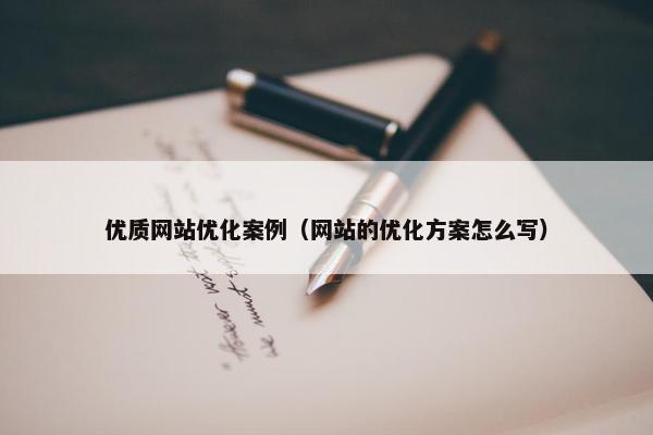 优质网站优化案例（网站的优化方案怎么写）