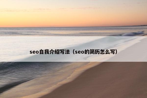 seo自我介绍写法（seo的简历怎么写）