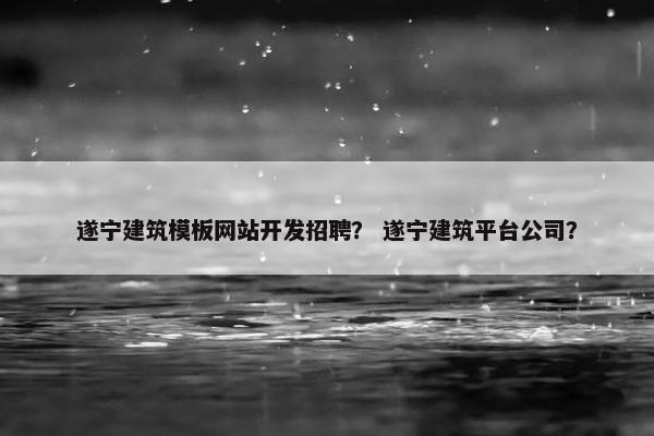 遂宁建筑模板网站开发招聘？ 遂宁建筑平台公司？