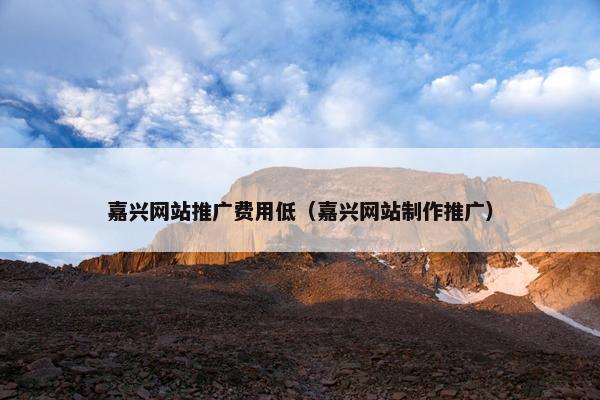 嘉兴网站推广费用低（嘉兴网站制作推广）