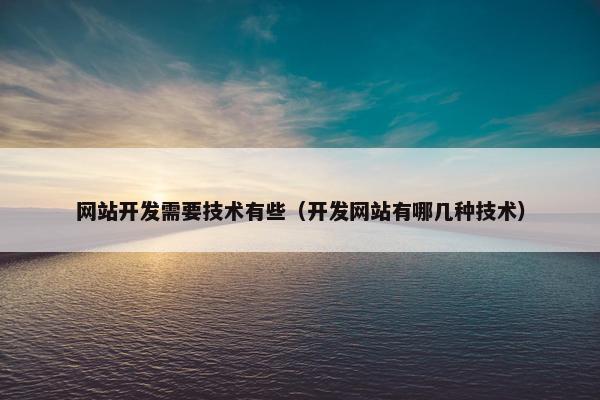 网站开发需要技术有些（开发网站有哪几种技术）