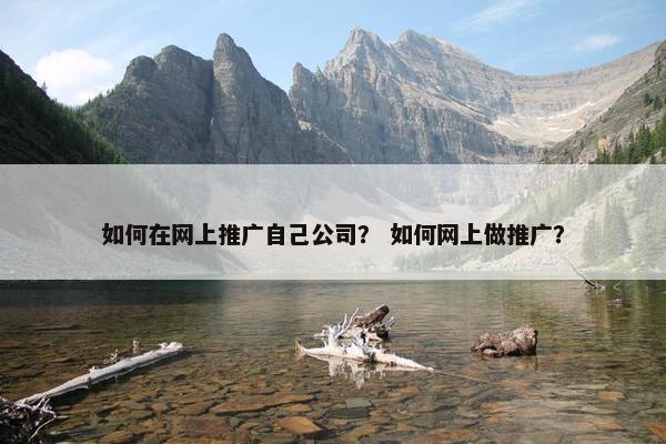 如何在网上推广自己公司？ 如何网上做推广？