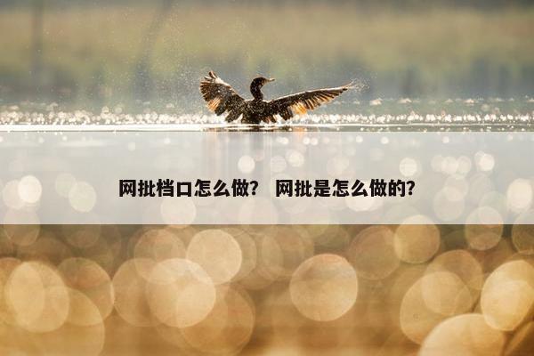 网批档口怎么做？ 网批是怎么做的？