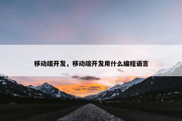 移动端开发，移动端开发用什么编程语言