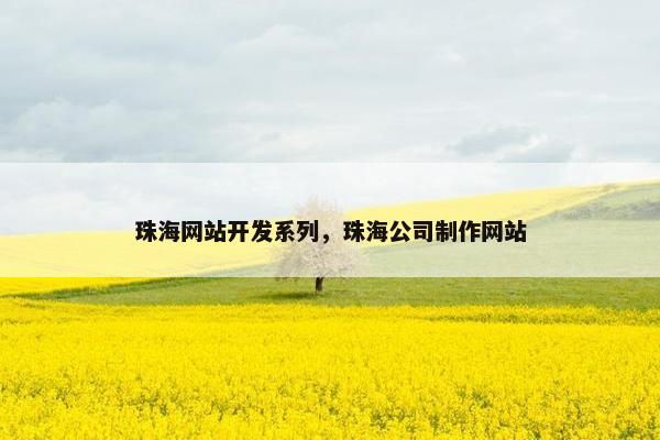 珠海网站开发系列，珠海公司制作网站