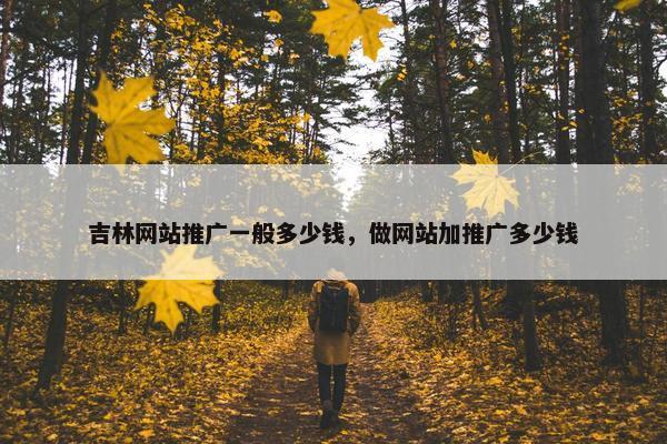 吉林网站推广一般多少钱，做网站加推广多少钱