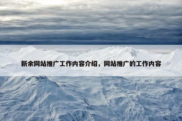 新余网站推广工作内容介绍，网站推广的工作内容