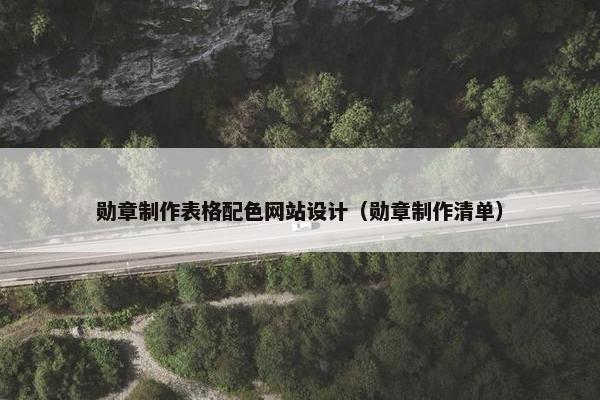 勋章制作表格配色网站设计（勋章制作清单）