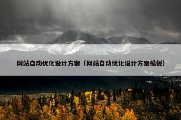 网站自动优化设计方案（网站自动优化设计方案模板）