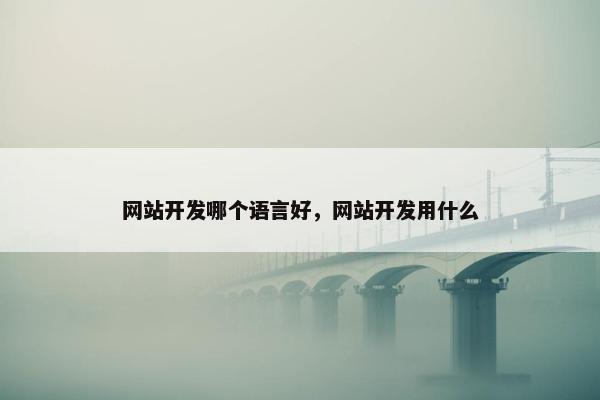 网站开发哪个语言好，网站开发用什么