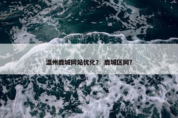 温州鹿城网站优化？ 鹿城区网？