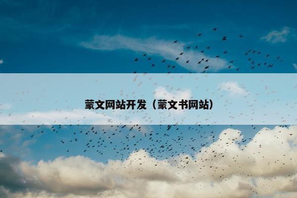 蒙文网站开发（蒙文书网站）